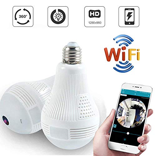 Quanmin HD 360° Wide Angle Fisheye Wireless Wi-fi E27 LED Light Bulb 960P VR Panoramic IP Camera for iOS Android Phone APP Home Security CCTV Camera System