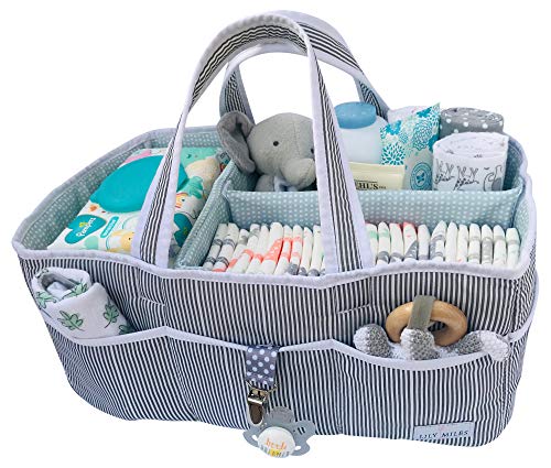 Lily Miles Baby Diaper Caddy - Large Organizer Tote Bag for Infant Boy or Girl - Baby Shower Gift - Nursery Must Haves - Registry Favorites - Collapsible Newborn Caddie Car Travel