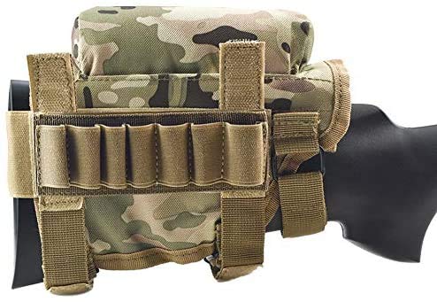 Yungu Rifle Cheek Riser, Tactical Rifle Buttstock Cheek Rest Pad with 7 Rifle Stocks Holder (CP)