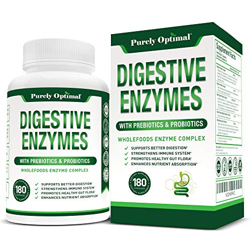 Premium Digestive Enzymes Plus Prebiotics & Probiotics - Digestive Enzyme Supplement for Better Digestion, Immune Support, and Nutrient Absorption - Gas, Constipation & Bloating Relief - 180 Capsules