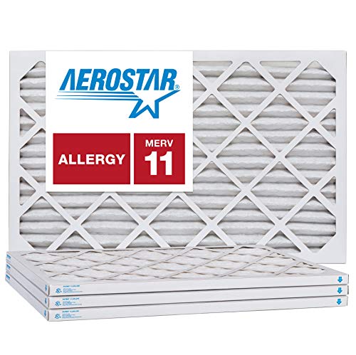 Aerostar 21 1/2x23 5/16x1 MERV 11, Pleated Air Filter, 21 1/2 x 23 5/16 x 1, Box of 4, Made in The USA