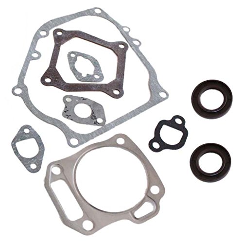 Poweka GX160 Cylinder Head Exhaust Muffler Full Gaskets Crankcase Oil Seal Compatible with Honda 5.5hp Engine