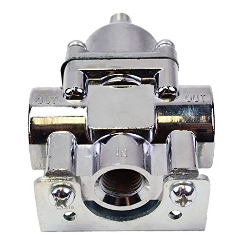 A-Team Performance Fuel Pump Fuel Pressure Regulator 4.5-9 PSI Gasoline Chrome Plated, 3/8' NPT Inlet And Outlet Ports, 7/32' Restriction With Mounting Bracket