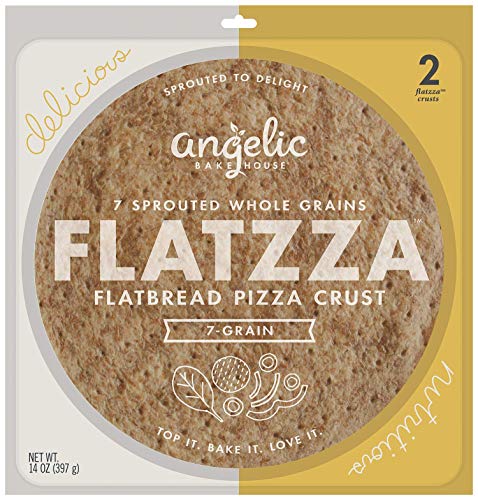 Angelic Bakehouse Flatzza Pack – 14 Ounce - Sprouted 7-Grain Flatbread Pizza Crust – Vegan, Kosher and Non-GMO (2 Crusts)