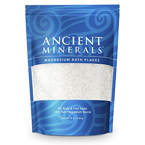 Ancient Minerals Magnesium Bath Flakes of Pure Genuine Zechstein Chloride - Resealable Magnesium Supplement Bag That Will Outperform Leading Epsom Salts (8 lb)