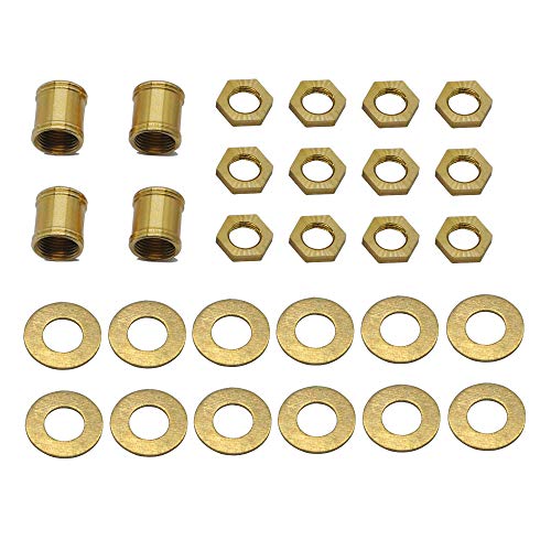 Lamp Pipe Locknut,Lamp Rod Couplings,Brass Lock Nut Fasteners for Standard 1/8 IP threaded Pipe,Perfect for Lamp Assemlby or Repair,Lamp tube threaded Locknuts