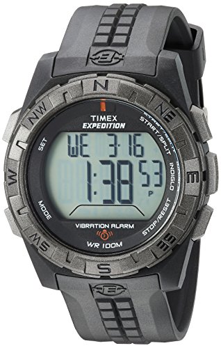 Timex Men's T49851 Expedition Vibrating Alarm Black Resin Strap Watch