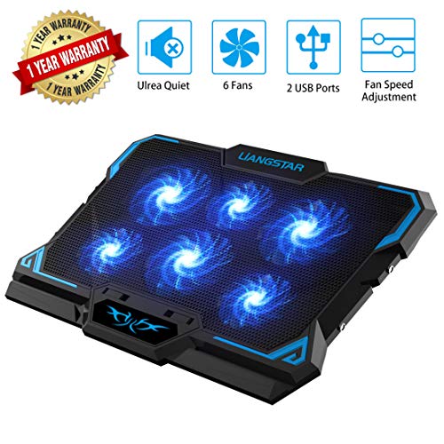 Laptop Cooling Pad, Laptop Cooler with 6 Quiet Led Fans for 15.6-17 Inch Laptop Cooling Fan Stand, Portable Ultra Slim USB Powered Gaming Laptop Cooling Pad, Switch Control Fan Speed Function