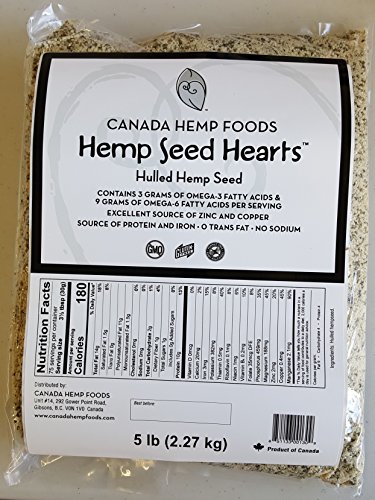 Canada Hemp Foods - Hulled Hemp Seed Hearts - Omegas 3,6 - Non GMO, Gluten Free - 5lb Bag