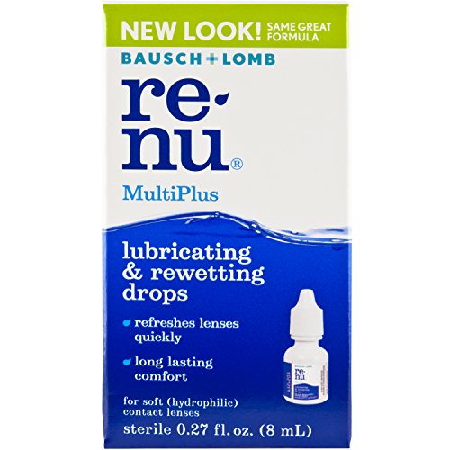 Bausch + Lomb Renu Multiplus Lubricating And Rewetting Soft Eye Contact Lens Drops, 0.27 Oz