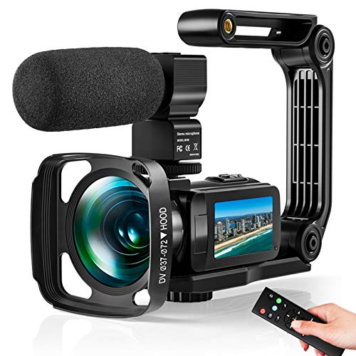 Video Camera Ultra 2.7K Camcorder HD 36MP Digital Vlogging Recorder with IR Night Vision and 16X Digital Zoom Equipped with Touchable Screen, External Microphone, Remote Control and Batteries included