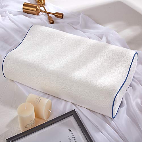 HOMBYS High Density Bamboo Memory Foam Soft Contour Neck Pillow for Sleeping Standard Size,Height Adjustable,Cervical Pillow,No Odor,for Back Side Sleepers Neck Shoulder Pain