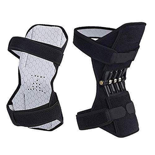 BIMZUC Spring Knee Brace, 2 Packs Power Knee Stabilizer Pads Knee Support, Knee Booster with Powerful Springs for Men Women Knee Osteoarthritis, Squat, Mountaineering, Exercising