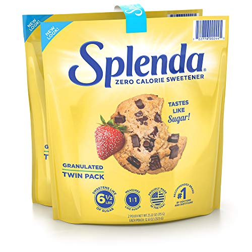 SPLENDA No Calorie Sweetener, Granulated Sugar Substitute, Resealable Twin Pack Bags, 25.22 Ounce (Each Pouch: 12.61 oz)