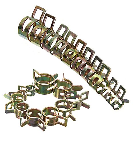 100 Pcs Spring Band Type Clamps Vacuum Fuel Hoses Line, Pipe Tube Clamp Fasteners Assortment Kit, 6/7/8/9/10/11/12/13/14/15mm