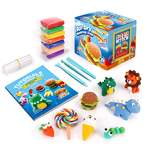 Sago Brothers Air Dry Clay, 24 Colors Modeling Clay for Kids, Molding Magic Clay for Slime add ins & Slime Supplies, Kids Gifts Art Set for Boys Girls