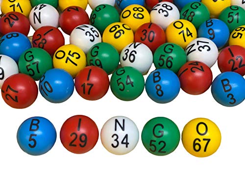 MR CHIPS 7/8” Bingo Balls with Large Letters and Large Numbers That Will Never Rub Off, Scratch or Fade, no Prone to Glare and Prone to Scratch Window Coverings (for 12” Bingo Cages)