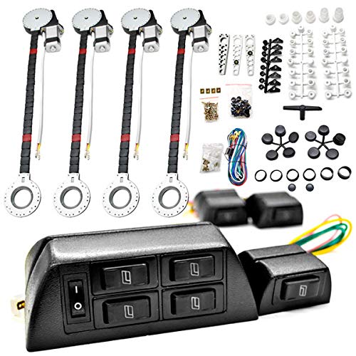 Biltek Full Complete Car Truck 4 Window Automatic Power Kit With 7 Switches Kit