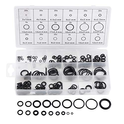 Gydandir Rubber O-Ring Sealing Gasket Washer Seal Assortment Set for Professional Plumbing, Automotive, Mechanic,Repairs,Air or Gas Connections (225 PCS)