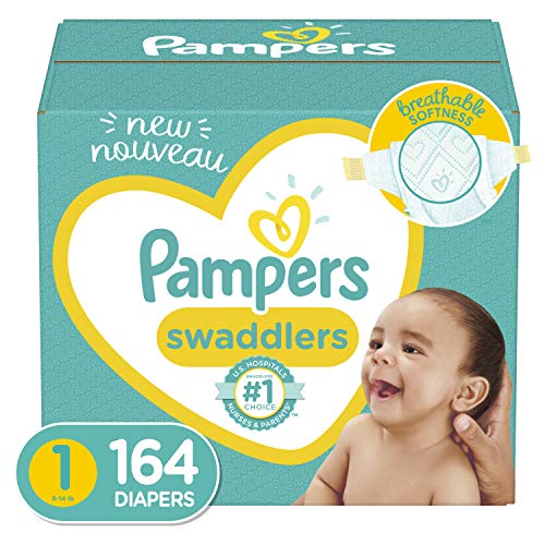 Diapers Newborn/Size 1 (8-14 lb), 164 Count - Pampers Swaddlers Disposable Baby Diapers, Enormous Pack