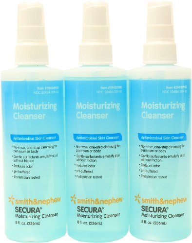 Smith and Nephew SECURA Moisturizing Antimicrobial Skin Cleanser 8oz Spray Bottle (Pack of 3)