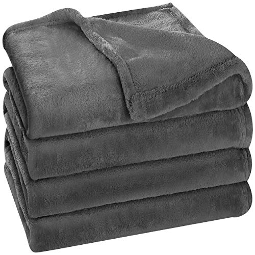 Utopia Bedding Fleece Blanket Queen Size Grey 300GSM Luxury Bed Blanket Fuzzy Soft Blanket Microfiber