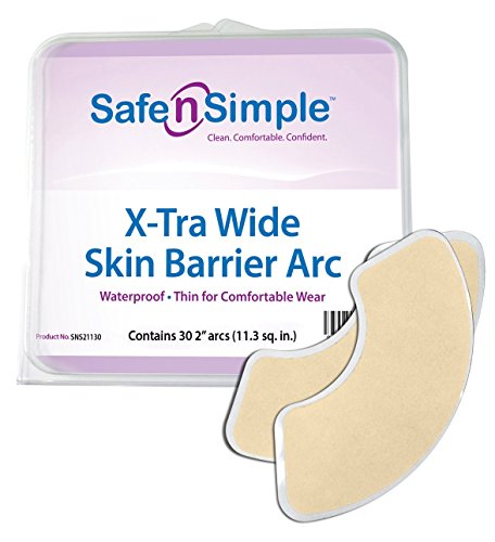 Safe n' Simple Extra Wide Skin Barrier Arc, Ostomy Skin Barrier, 30Count