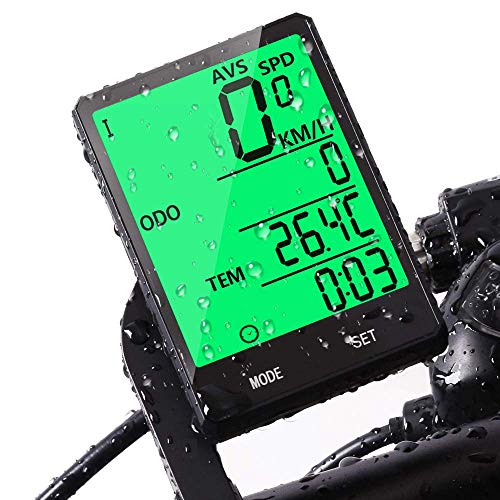JGRZF Bike Computer Bicycle Wireless Wired Speedometer and Odometer Waterproof Backlight with Digital LCD Display for Outdoor Cycling and Fitness Multi Function (Wired Computer)