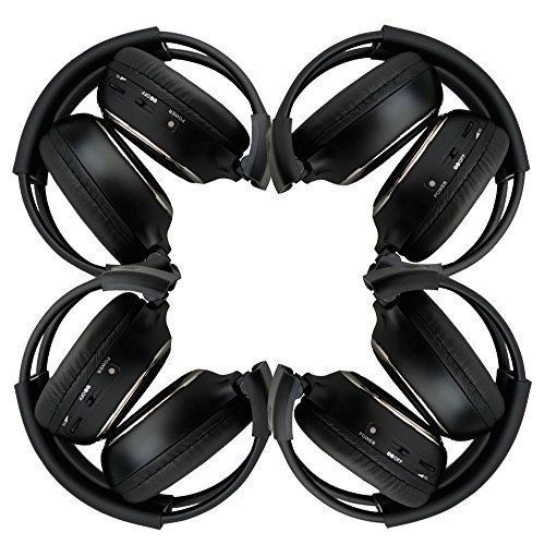 New arrival! 4 Pack of Two Channel Folding Universal Rear Entertainment System Infrared Headphones Wireless IR DVD Player Head Phones for in Car TV Video Audio Listening