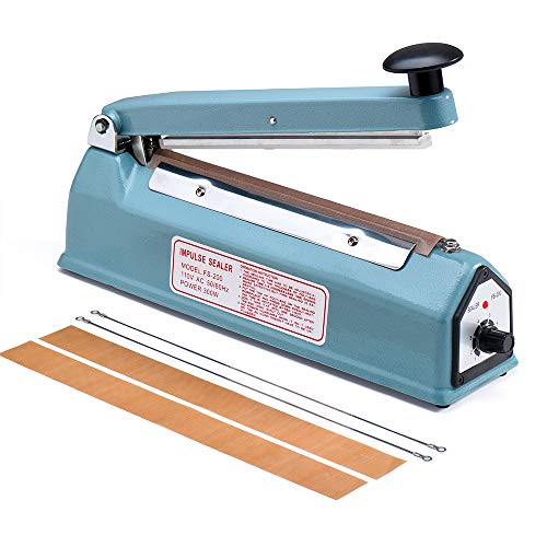 Metronic 8 inch Impulse Bag Sealer Poly Bag Sealing Machine Heat Seal Closer with Repair Kit