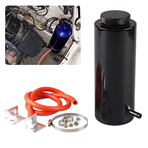 RYANSTAR Universal car Radiator Coolant Tank 800ml Coolant Expansion Tank Overflow Oil Catch Tank Cooling Catch Bottle Reservoir Aluminum Billet Black