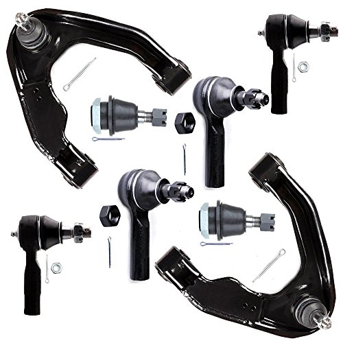 SCITOO 8pcs Suspension Kit 2 Upper Control Arm 2 Lower Ball Joint 2 Outer 2 Inner Tie Rod End Link fit NISSAN FRONTIER 2001-2004 All 3.3L Models NISSAN FRONTIER 1998-2000 All 2.4L 4WD Models ES3660