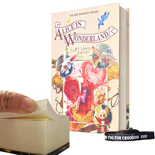 Real Paper Diversion Book Safe with key Anti-Theft Safe Secret Box/Money Hiding Box/Collection Box-Alice In Wonderland