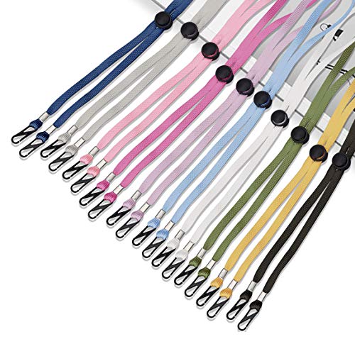 10 Pack Face Mask Lanyard for Kids Women Men Adults, Adjustable Face Chain Holder Strap with Clips, Face Necklace Holder Strap to Keep Around Neck Handy for School Outdoor Sport, Multicolour