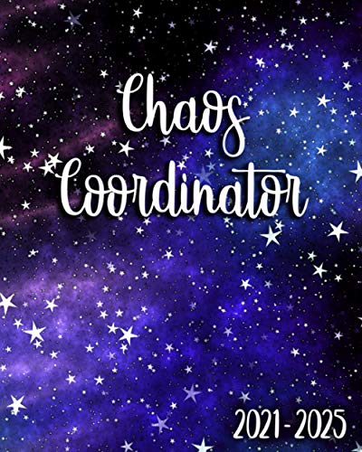 2021-2025 Chaos Coordinator: Awesome Five Year Organizer, Calendar, Agenda, Diary | 5 Year Monthly Planner with Vision Boards, To Do Lists, Notes, Holidays | Violet Bright Night Stars