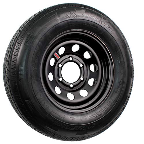 2-Pack Trailer Tire and Rim ST225/75R15 LRD 15X6 6-5.5 Black Modular Wheel