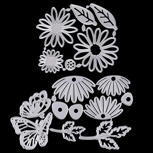 OOTSR 16Pcs Flower Metal Cutting Dies Set, Leaves Flower Die Cuts for Card Making, Die Embossing Stencils for DIY Scrapbooking Photo Album Card Decorations