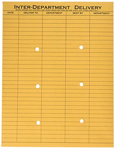 Quality Park 10 x 13 Interoffice Envelopes, with Reusable Redi-Tac Self Seal Closure, for Interoffice Mail, Heavyweight 32 lb Brown Kraft, 100 per Box