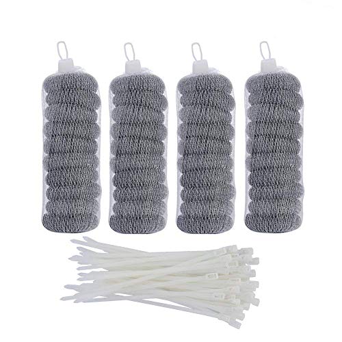 SUNHE 40 Pieces Lint Traps Washing Machine Lint Trap Snare Laundry Mesh Washer Hose Filter with 40 Pieces Cable Ties (40)