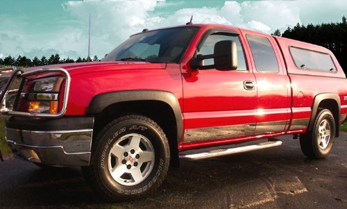 Made in USA! Compatible with 1999-2006 Chevy Silverado 4Dr Extended Cab Short Bed W/Fender Flare Rocker Panel Chrome Stainless Steel Body Side Moulding Molding Trim Cover 6' 12PC