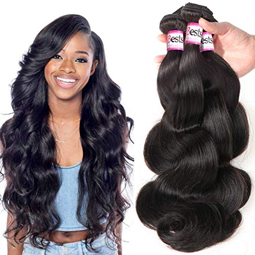 Bestsojoy 10A Brazilian Virgin Hair Body Wave 3 Bundles Remy Human Hair Weaves 100% Unprocessed Brazilian Body Wave Hair Extensions Natural Color (12 14 16)