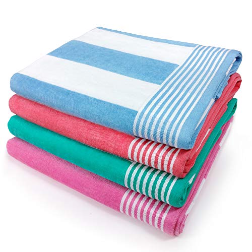 Kaufman - Velour Cabana Towels 4-Pack - 30in x 60in
