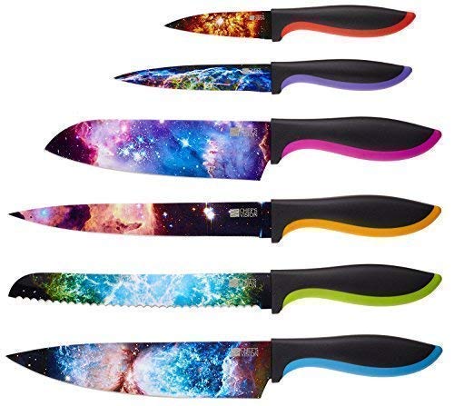 Cosmos Kitchen Knife Set in Gift Box - Color Chef Knives - Cooking Gifts for Husbands and Wives, Unique Wedding Gifts for Couple, Birthday Gift Idea for Men, Housewarming Gift New Home for Women