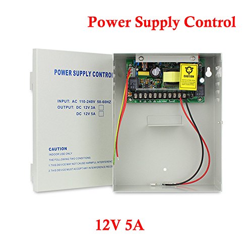 YuHan Power Supply Control for Door Access Entry System AC 110-240V to DC 12V 5A Worldwide Voltage