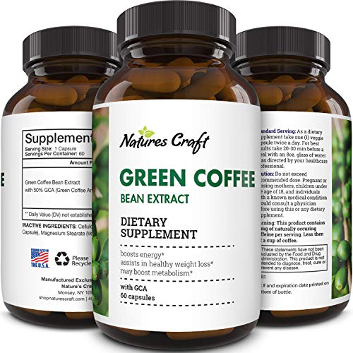 Green Coffee Bean Extract Capsules-Green Coffee Extract Natural Energy Pills for Fatigue Immune Support and Anti Aging Brain Booster Burn Supplement