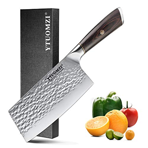 Meat Cleaver 7 Inch Cleaver Knife German High Carbon Stainless Steel chef Knife kitchen knife with Ergonomic Handle for Home Professional Butcher's Knife for Kitchen and Restaurant (7-inch Cleaver)