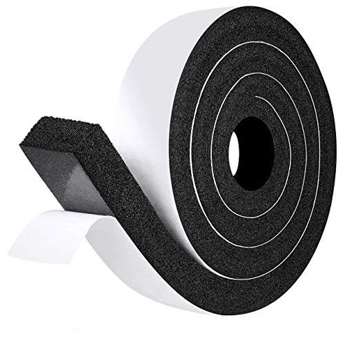 fowong Air Conditioner Foam Gasket Seal, 2' W X 1' T X 6.5' L, Thick Window Insulation Seal Low Density Foam Strip Shock-Absorbing Anti-Vibration, 1 Roll X 6.5 Ft