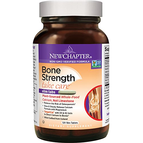 New Chapter Calcium Supplement – Bone Strength Whole Food Calcium with Vitamin K2 + D3 + Magnesium, Vegetarian, Gluten Free 120 count (40 day supply)
