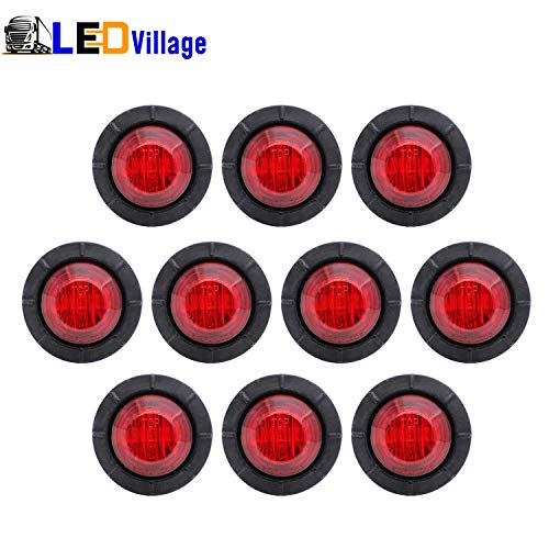 TMH 10 Pcs 3/4 Inch Mount Red LED Markers Bullet Marker Lights, Side Marker Lights, led Marker Lights, led Side Marker Lights, led Trailer Marker Lights, rv Marker Lights