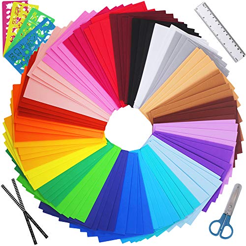 Winlyn 96 Sheets Bright Foam Sheets 24 Assorted Rainbow Colors Craft Foam Sheets EVA 9x6' 2mm Thick with Scissor Stencils Ruler Pencils for Kids Classroom Party Collages Scrapbooks Artwork Projects